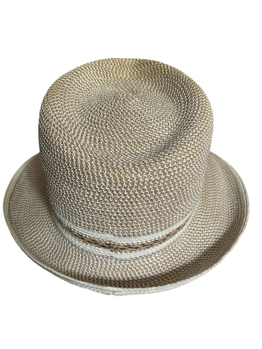 Eric Javits Women's Classic Straw Fedora Peanut & White Packable Lightweight Hat - Picture 4 of 9